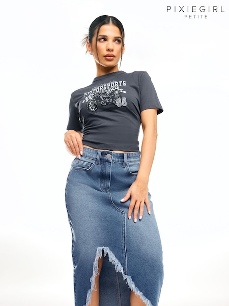 PixieGirl Petite Extreme Ripped Denim Skirt (E67834) | ‏186‏₪