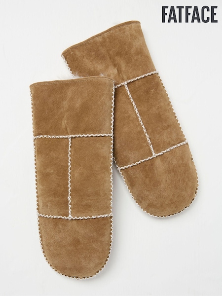 FatFace Tan Brown Suede Mittens (E67852) | €26