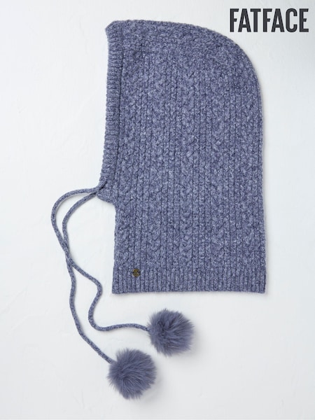 FatFace Navy Cable Knit Hood Hat (E67853) | €21