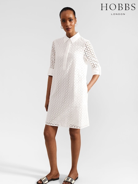 Hobbs White Petite Marciella Dress (E67861) | OMR75