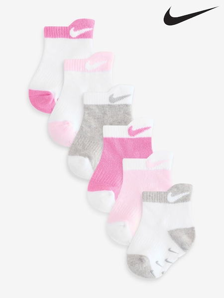 Pink - Nike Kids Little Pull Tab 6 Pack Quater Socks (E67942) | 25 €