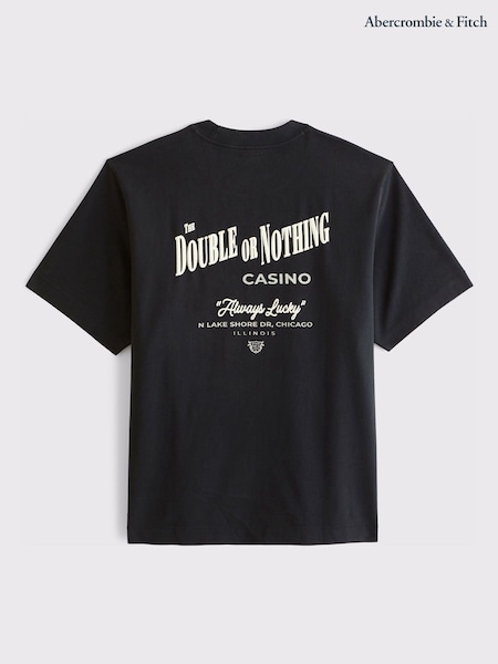 Svart - Regular Abercrombie & Fitch City Back Graphic T-shirt