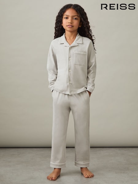 Reiss Myers Set Brushed-Cotton Piped-Trim Pyjamas Set (E67996) | €43