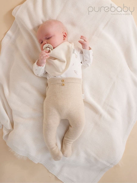 Purebaby Textured Knit Footed 100% Cotton Leggings (E68014) | 31 €
