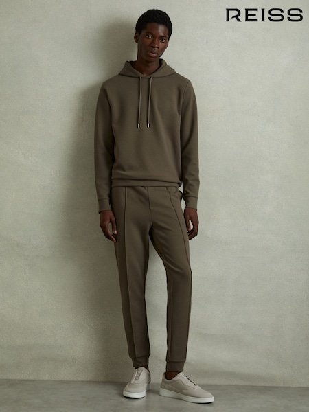 Reiss Sage Green Fabien Interlock Jersey Hoodie (E68025) | €95