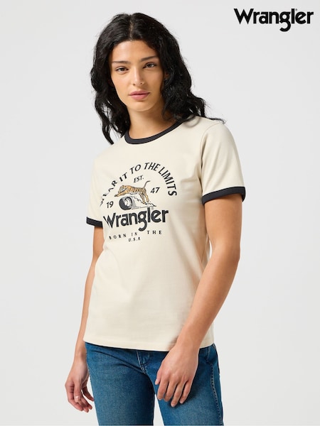 White Ringer 100% Cotton T-Shirt (E68054) | AED175