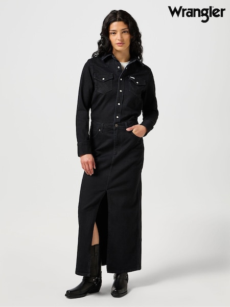 Wrangler Black Denim Maxi Denim Dress (E68056) | €73