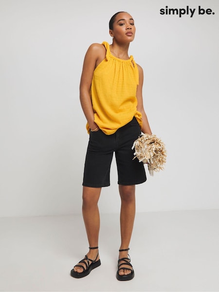 Simply Be Tie Shoulder Textured Top (E68089) | 78 LEI