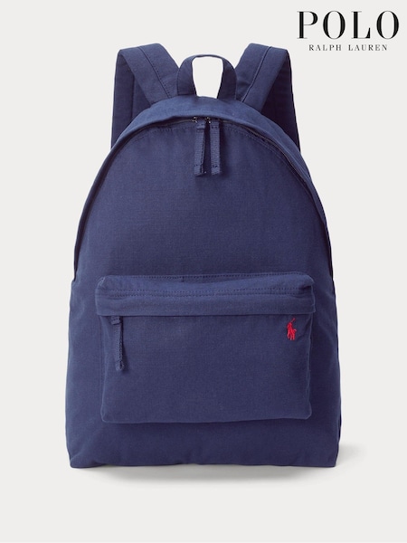 Blau - Polo Ralph Lauren Canvas-Rucksack aus 100% Baumwolle mit Pony-Logo (E68129) | 84 €