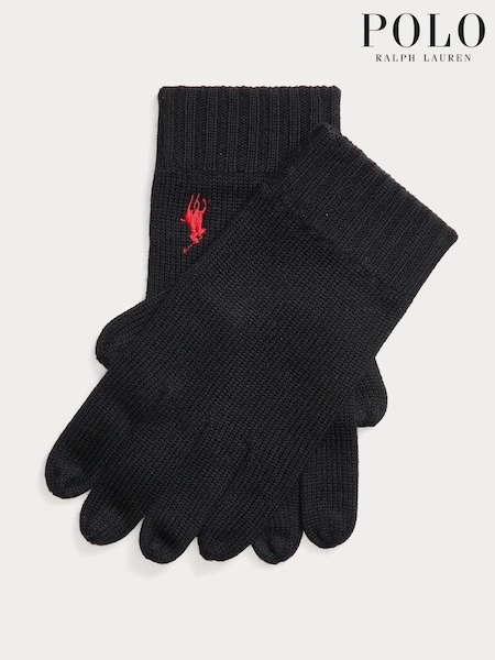 Синий - Polo Ralph Lauren Signature Pony Wool Gloves (E68144) | €49
