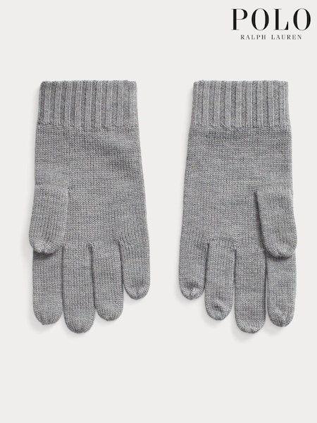 Серый - Polo Ralph Lauren Signature Pony Wool Gloves (E68155) | €49