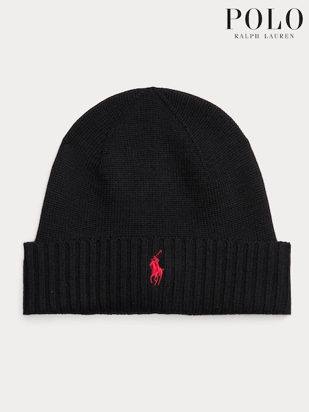 Синий - Polo Ralph Lauren Signature Pony Wool Beanie Hat (E68158) | €49