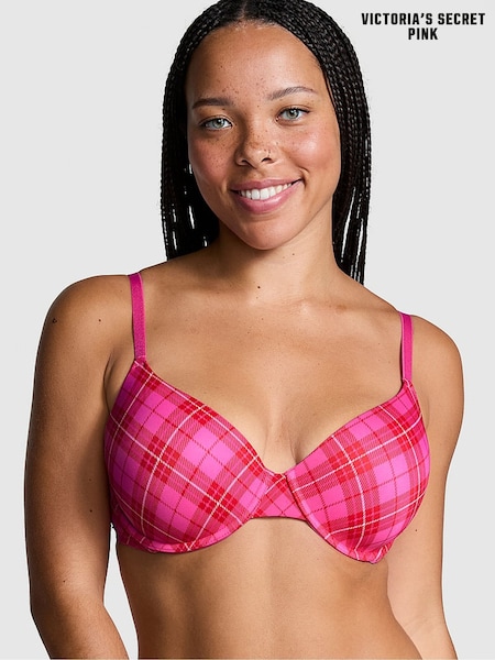 Victoria's Secret PINK Pink Rose Plaid T Shirt Bra (E68227) | €0