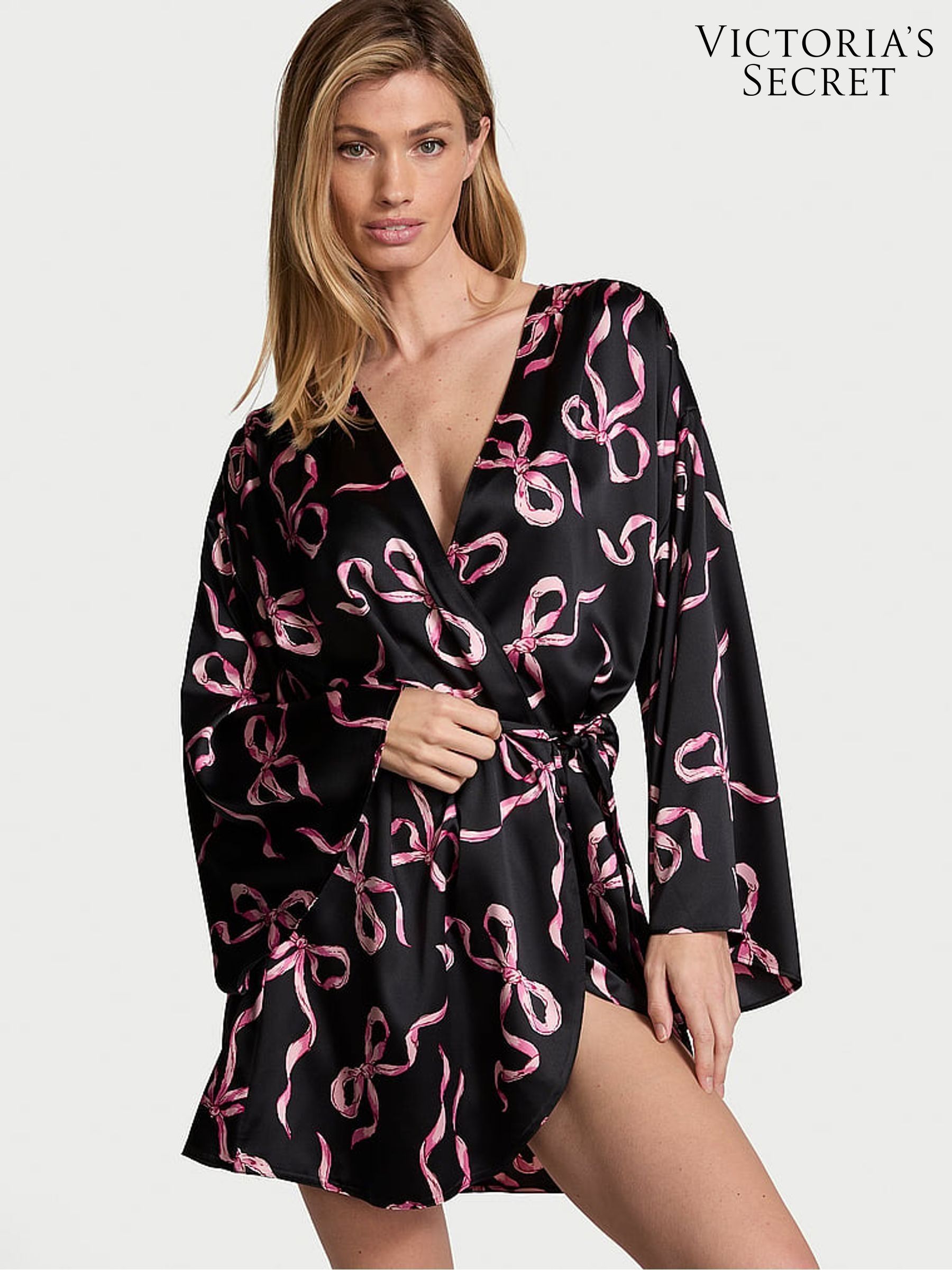 Womens satin robes short cheap