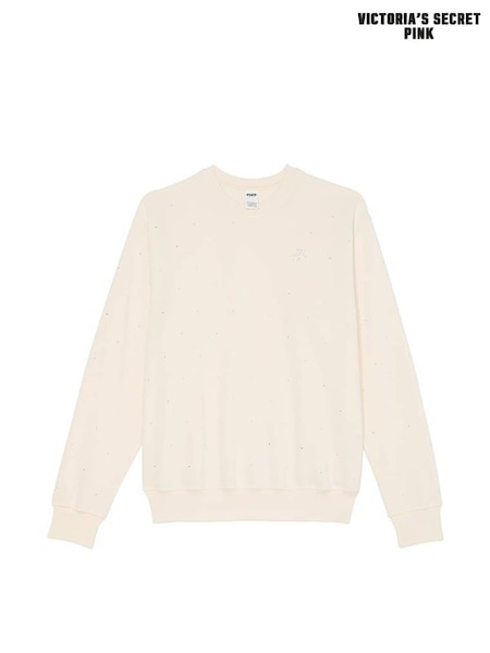 Victoria's Secret PINK White Shell Fleece Sweatshirt (E68261) | €52