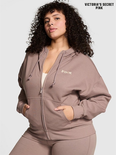 Victoria's Secret PINK Iced Coffee Brown Zip Up Hoodie (E68297) | €52