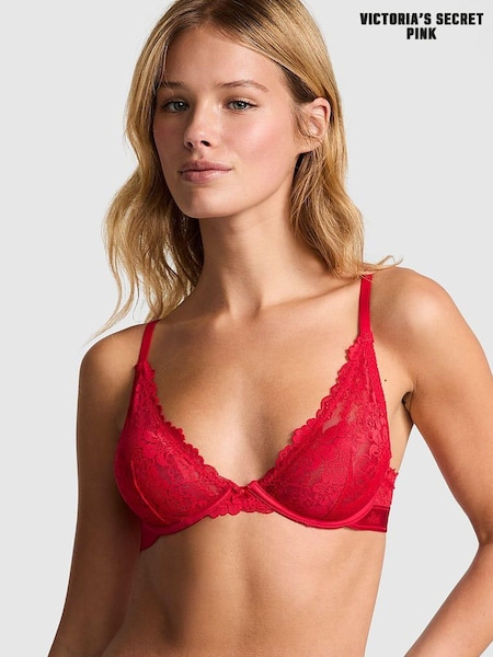 Victoria's Secret PINK Red Pepper Plunge Lace Bra (E68321) | €40