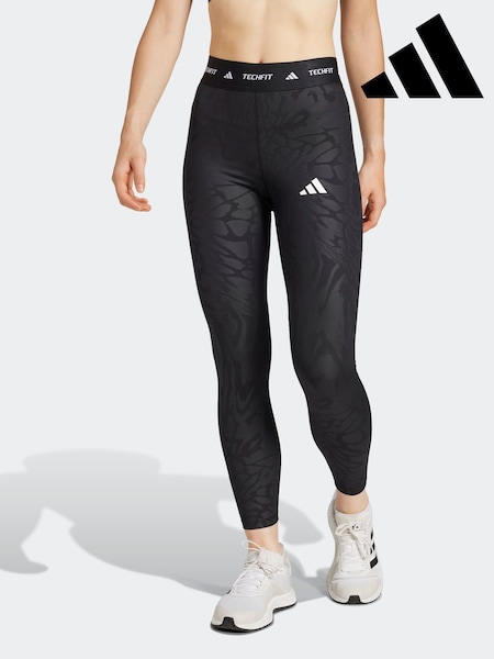 adidas Black Techfit Print 7/8 (E68341) | $70