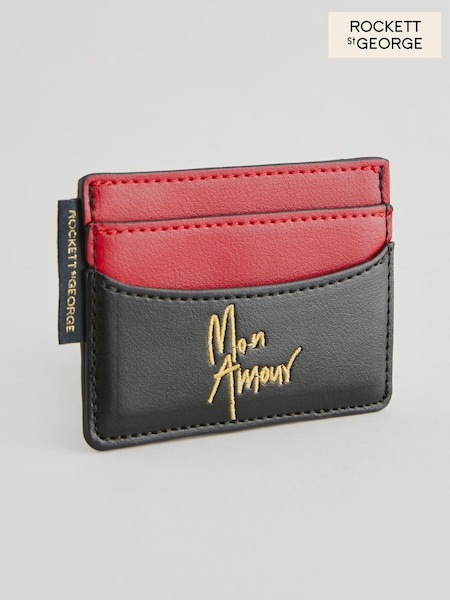 Rockett St George Black Pu Embroidered Cardholder (E68391) | €20