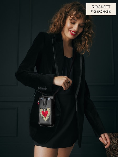 Rockett St George Black PU Cross-Body Phone Holder (E68393) | ₪131