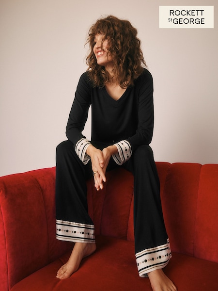 Rockett St George Black/White Lips Pyjamas Set (E68399) | AED338