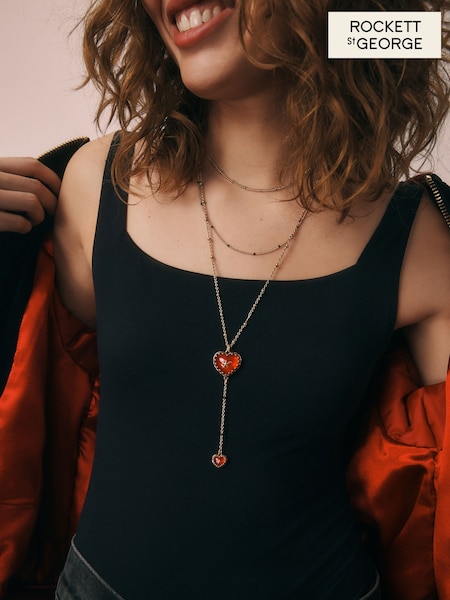 Rockett St George Gold Tone Heart Necklace (E68421) | €50