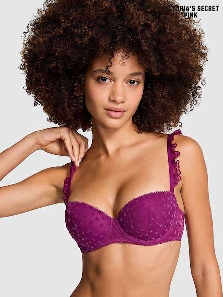 Victoria's Secret PINK Thriller Purple Balcony Star Chaser Lace Bra (E68519) | €40