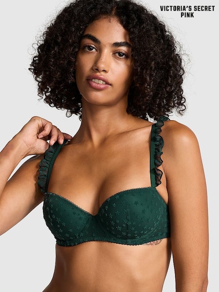Victoria's Secret PINK Deep Forest Green Balcony Star Chaser Lace Bra (E68527) | €40