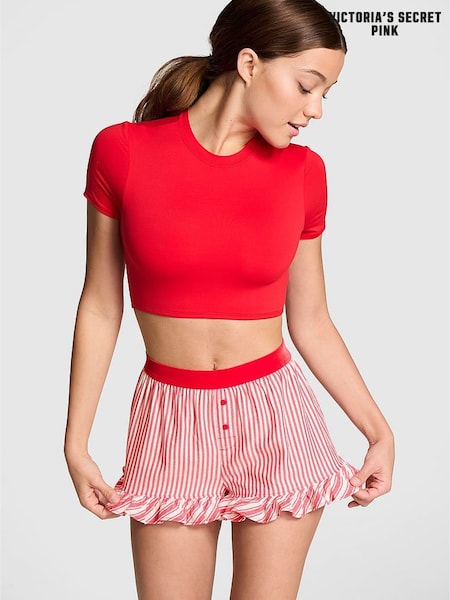 Victoria's Secret PINK Vermillion Red Stripe Short Pyjama Bottoms (E68568) | €13.50