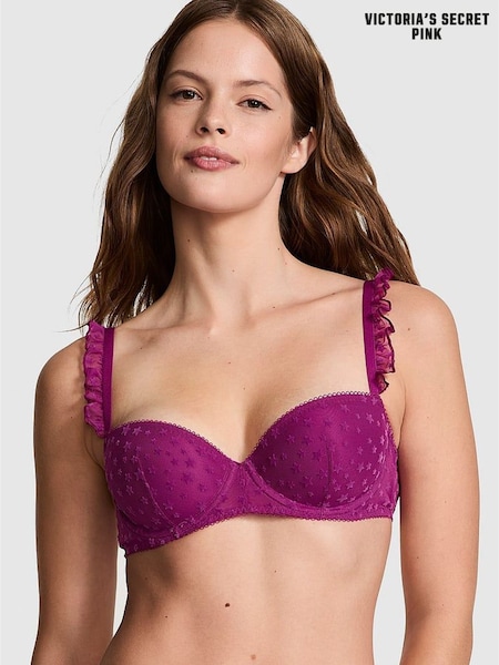 Victoria's Secret PINK Thriller Purple Balcony Star Chaser Lace Bra (E68589) | €40
