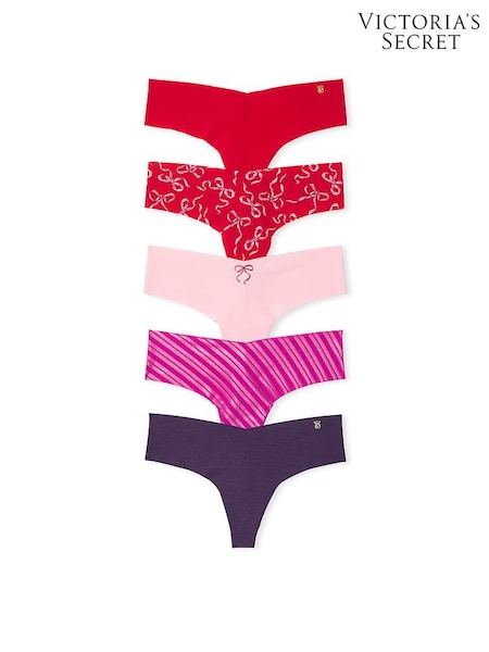 Victoria's Secret Red/Pink/Purple Thong 5 Pack Knickers (E68604) | €31
