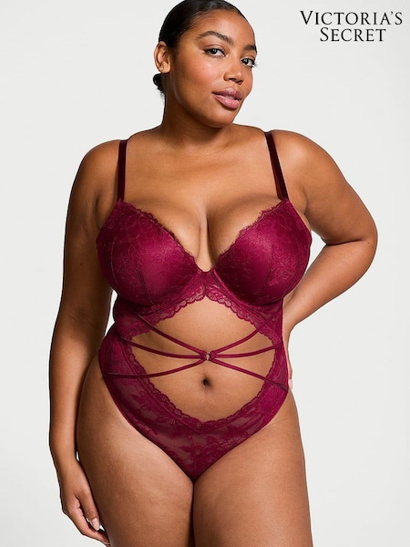 Victoria's Secret Campari Red Rose Lace Bodysuit (E68617) | €79