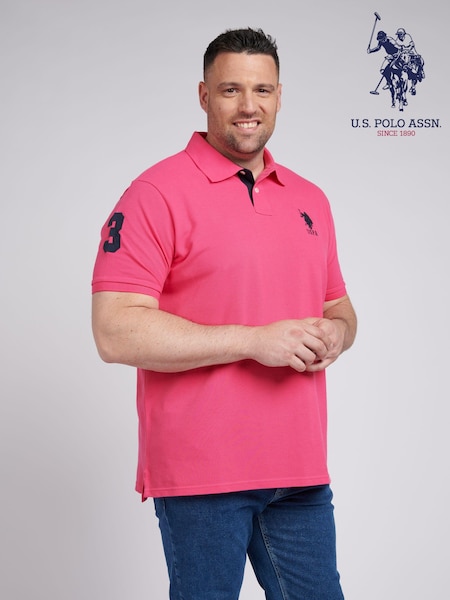 U.S. Polo Assn. Mens Big & Tall Player 3 Pique 100% Cotton Polo Shirt (E68814) | ‏349 د.إ.‏
