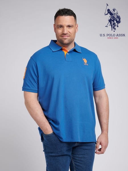 U.S. Polo Assn. Mens Big & Tall Player 3 Pique 100% Cotton Polo Shirt (E68819) | ‏349 د.إ.‏