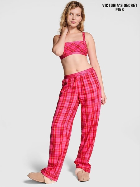 Victoria's Secret PINK Pink Rose Plaid Trouser Pyjama Bottoms (E68961) | €45