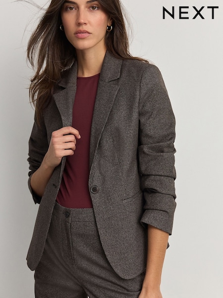 Коричневий - Tailored Checked Single Breasted Blazer (E68989) | 1 908 грн