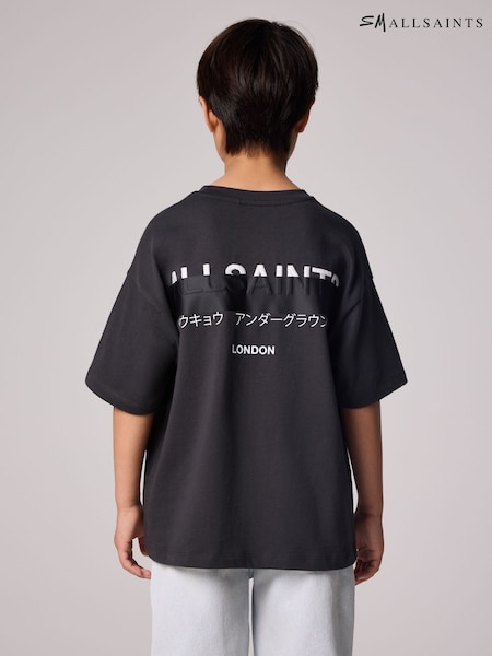 smALLSAINTS Black/Redact Oversized Underground Crew 100% Cotton T-Shirt (E69010) | €32 - €37