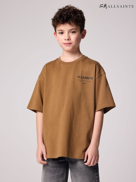 بني - smALLSAINTS Oversized Underground Crew 100% Cotton T-Shirt (E69018) | ‏128 د.إ.‏ - ‏ 151‏ د.إ.