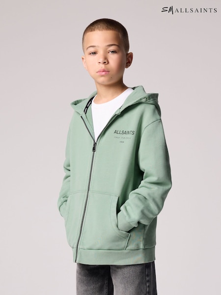 smALLSAINTS Green Oversized Underground Zip 100% Cotton Hoodie (E69023) | €48 - €53