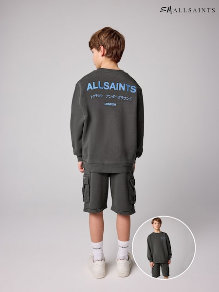 smALLSAINTS Black Oversized Underground Sweatshirt and Cargo Short Boys Set (E69038) | €54 - €59