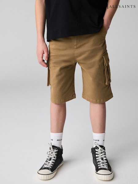 smALLSAINTS Tan Brown Boys Cargo Shorts (E69044) | AED175 - AED198