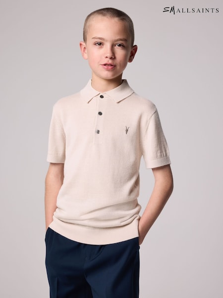 smALLSAINTS Beige Boys Mode Short Sleeve Knitted Polo Shirt (E69046) | €42 - €48