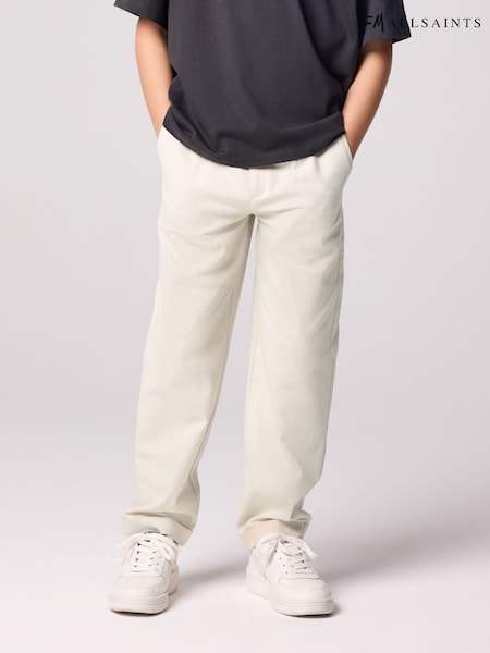 smALLSAINTS Beige Boys Relaxed Fit Sainte Suit 100% Cotton Trousers (E69051) | 188 QAR - 208 QAR