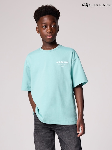أزرق مائي - smALLSAINTS Oversized Underground Crew 100% Cotton T-Shirt (E69053) | ‏128 د.إ.‏ - ‏ 151‏ د.إ.
