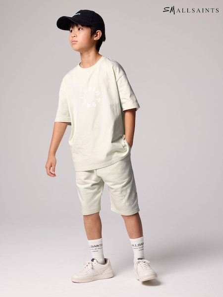 smALLSAINTS Beige Boys Tierra 100% Cotton T-Shirt and Sweat Shorts Set (E69059) | €52 - €58