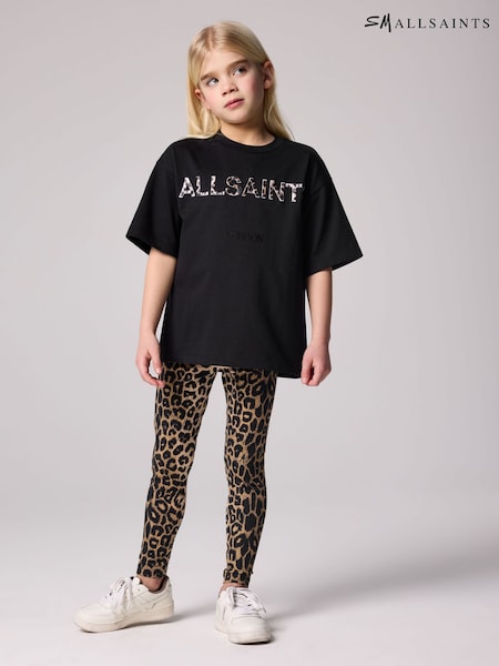 smALLSAINTS Girls Logo Oversized T-Shirt and Leggings Set (E69140) | ‏210 د.إ.‏ - ‏ 233‏ د.إ.
