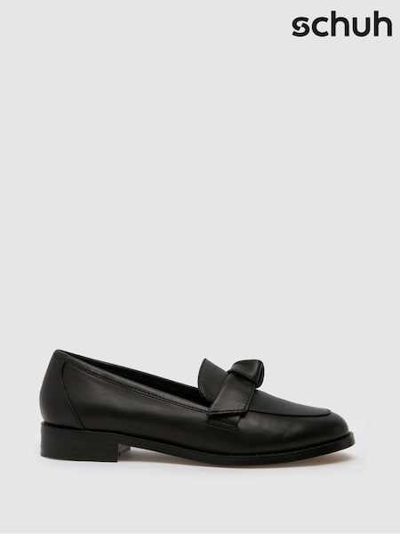 Schuh Lula Leather Bow Black Loafers (E69220) | €69