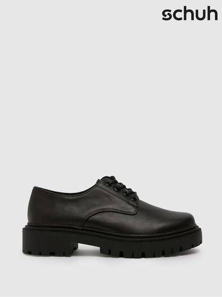 Schuh Leonora Leather Lace-Up Black Shoes (E69225) | € 72