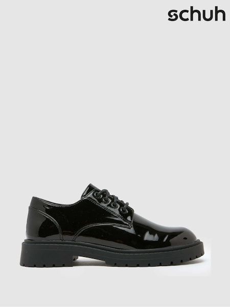 Schuh Logan Patent Lace-Up Black Shoes (E69231) | AED204