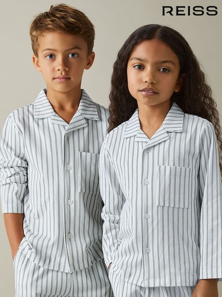 Reiss Cohen Set Brushed-Cotton Striped Pyjama Set (E69277) | ‏235 ر.ق.